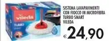Vileda sistema lavapavimenti con fiocco in microfibra turbo smart