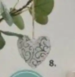 7. Cuore decorativo da appendere, all'uncinetto, ca. 10 x 10 cm