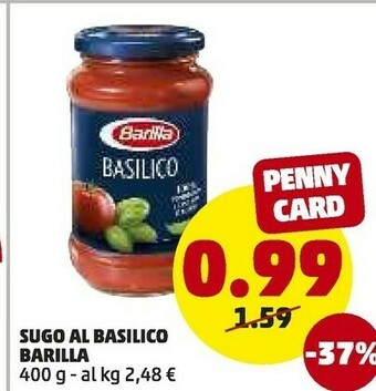 PENNY Tigullio Barilla Sugo Al Basilico offerta