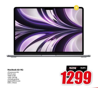 MediaWorld MacBook Air M2 offerta
