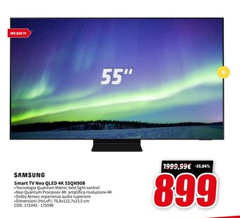 MediaWorld SAMSUNG Smart TV Neo QLED 4K 55QN90B offerta