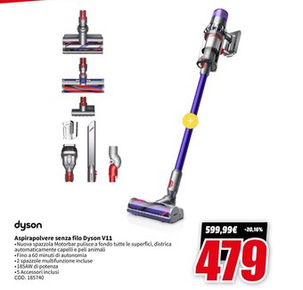 MediaWorld Aspirapolvere senza filo Dyson V11 offerta