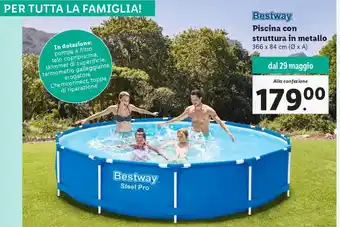 Lidl Piscina con struttura in metallo 366x84 (Ø x A) offerta
