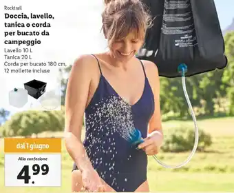 Lidl Doccia, lavello, tanica o corda per bucato da campeggio offerta