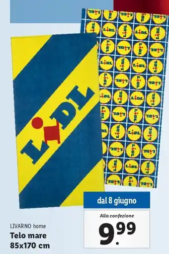 Lidl LIVARNO home Telo mare 85x170 cm offerta