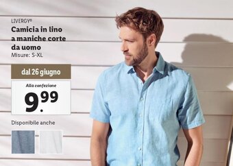 Camicia in lino a maniche corte. da uomo Misure: S-XL