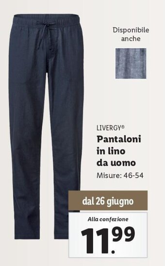 LIVERGYⓇ Pantaloni in lino da uomo Misure: 46-54