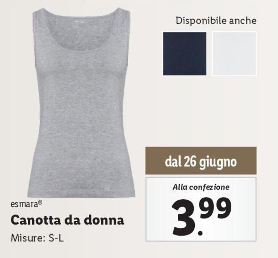 Lidl es mara® Canotta da donna Misure: S-L offerta