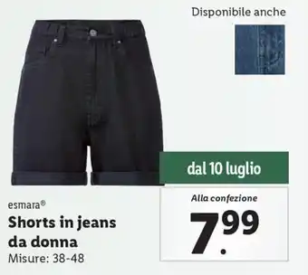 Lidl Shorts in jeans da donna Misure: 38-48 offerta