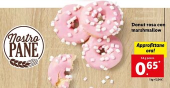 Lidl Donut rosa con marshmallow offerta