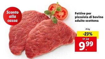 Lidl Fettine per pizzaiola di bovino adulto scottona offerta