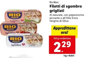 Lidl Filetti di sgombro grigliati 120 g confezione offerta
