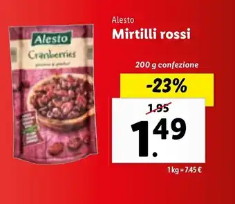 Lidl Mirtilli rossi 200 g confezione offerta