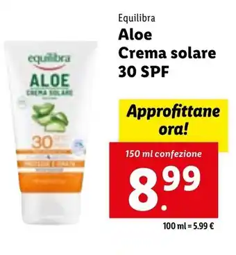 Equilibra Aloe Crema solare 30 SPF 150 ml confezione