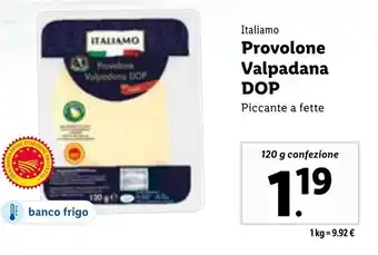 Lidl Provolone Valpadana DOP Piccante a fette 120 g confezione offerta