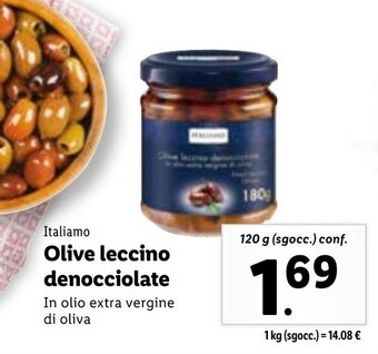 Lidl Italiamo Olive Leccino denocciolate 120 g (sgocc.) conf. offerta