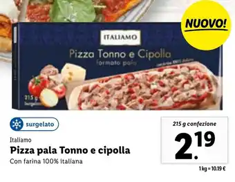 Lidl Pizza pala Tonno e cipolla 215 g confezione offerta