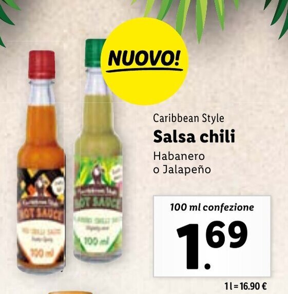 Lidl Caribbean Style Salsa chili 100 ml confezione offerta