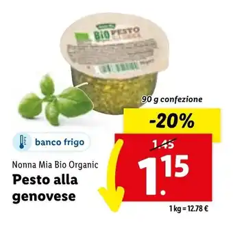 Lidl Nonna Mia Bio Organic Pesto alla 90 g confezione offerta