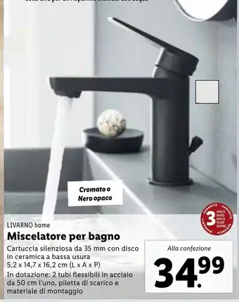 Miscelatore per bagno 5,2x14,7x16,2 cm (L x A x P)