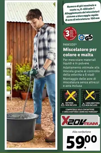 Lidl Miscelatore per colore e malta offerta