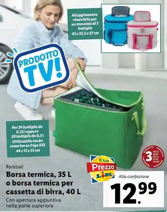 Lidl Borsa termica, 35 L o borsa termica per cassetta di birra, 40 L offerta