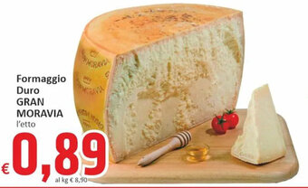 Paghi Poco Formaggio Duro GRAN MORAVIA l'etto offerta