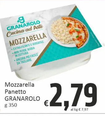 Paghi Poco Mozzarella Panetto GRANAROLO g 350 offerta