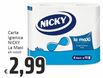 Carta Igienica NICKY La Maxi x4 rotoli