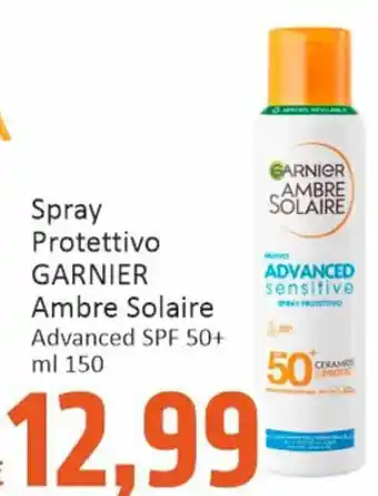 Paghi Poco Spray Protettivo GARNIER Ambre Solaire Advanced SPF 50+ ml 150 offerta