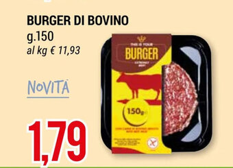 Hardis BURGER DI BOVINO g.150 offerta