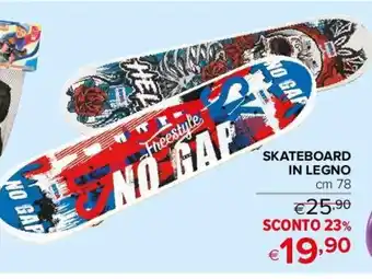 Iperal SKATEBOARD IN LEGNO cm 78 offerta