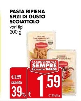 Tigros Scoiattolo pasta ripiena sfizi di gusto offerta