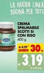 Tigros Scotti crema spalmabile s! con riso offerta
