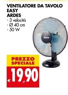 Tigros Ardes ventilatore da tavolo easy offerta