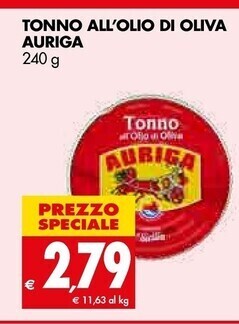 Tigros Auriga tonno all'olio di oliva offerta