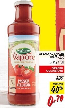 Pam Valfrutta passata al vapore offerta