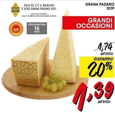 Pam Grana padano dop offerta