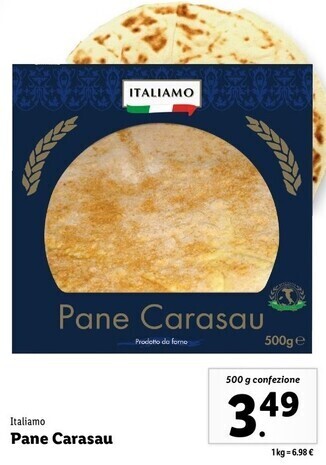 Lidl Italiamo pane carasau offerta