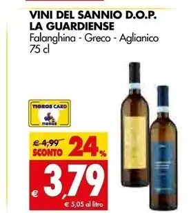 Tigros Vinicola del sannio d.o.p. la guardinese offerta