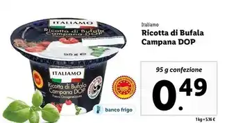 Lidl Italiamo ricotta di bufala campana dop offerta