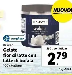Italiamo gelato fior di latte con latte di bufala