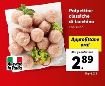 Lidl Polpettine classiche di tacchino offerta