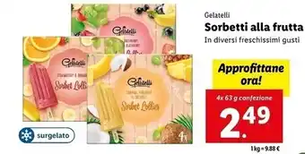 Lidl Gelatelli sorbetti alla frutta offerta