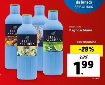Lidl Felce azzurra bagnoschiuma offerta
