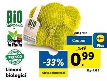 Lidl Limoni biologici offerta