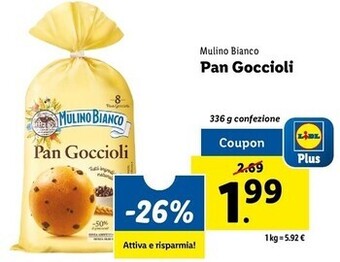 Lidl Mulino bianco pan goccioli offerta