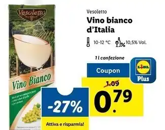 Lidl Vesoletto - vino bianco d'italia offerta