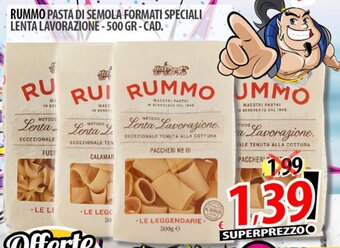 Il Genio Supermercato RUMMO PASTA DI SEMOLA FORMATI SPECIALI LENTA LAVORAZIONE - 500 GR-CAD. offerta
