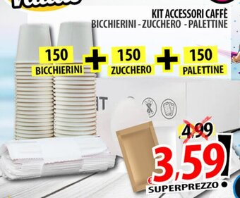 KIT ACCESSORI CAFFÈ BICCHIERINI-ZUCCHERO -PALETTINE